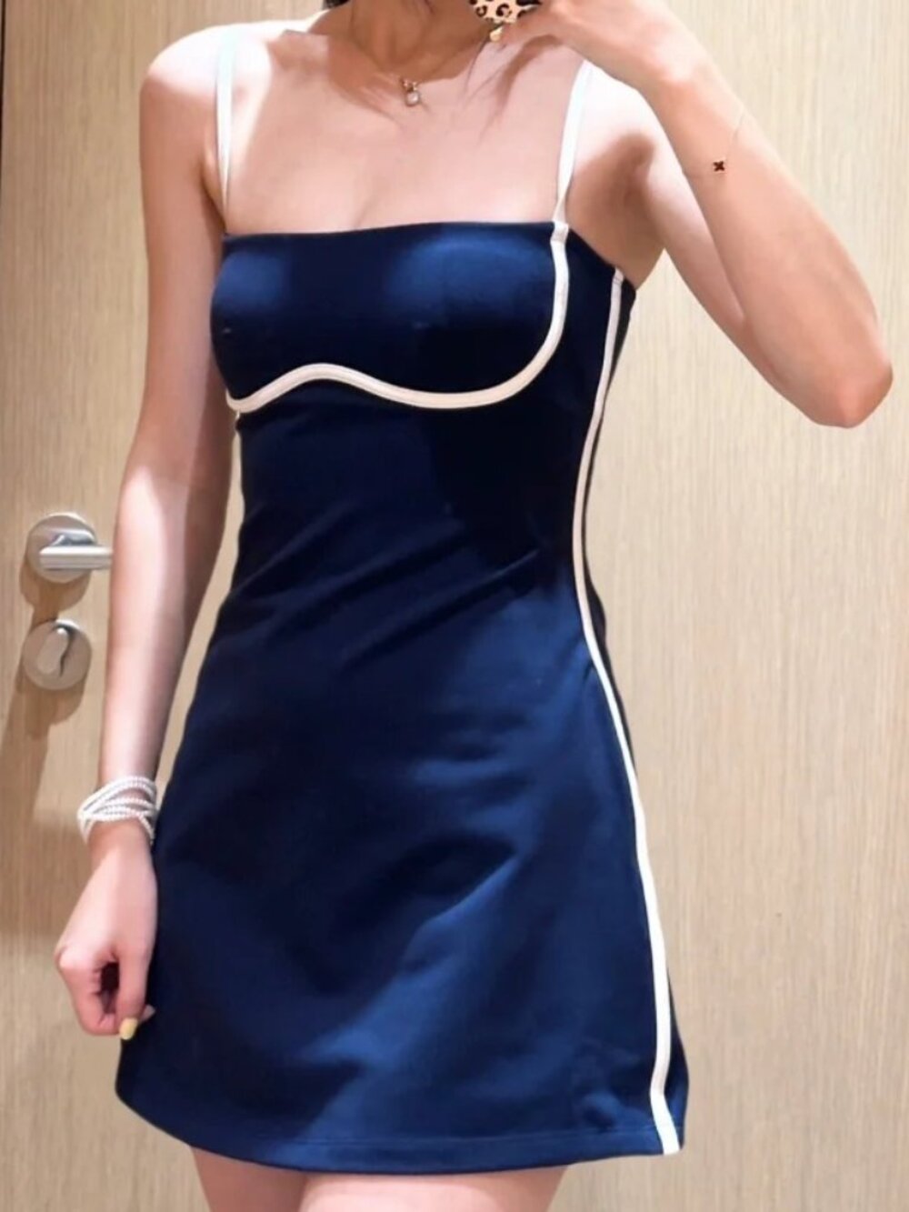 ALO Yoga  Navy Airbrush Streamlined Dress🥳Clean Girl Tenniscore Pilates - NWT